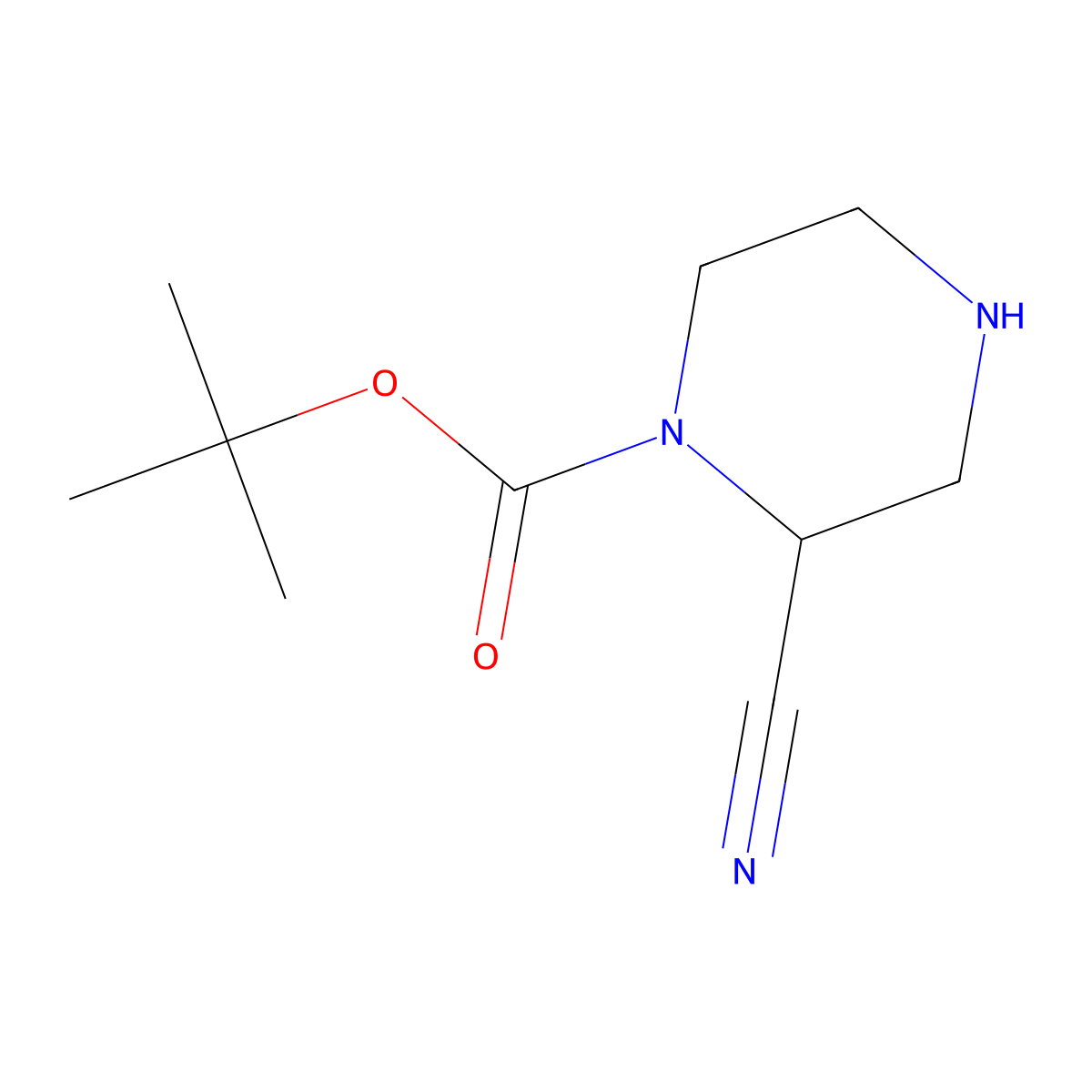 (S)-tert-Butyl 2-cyanopiperazine-1-carboxylate molecular structure, CAS 1359658-29-9