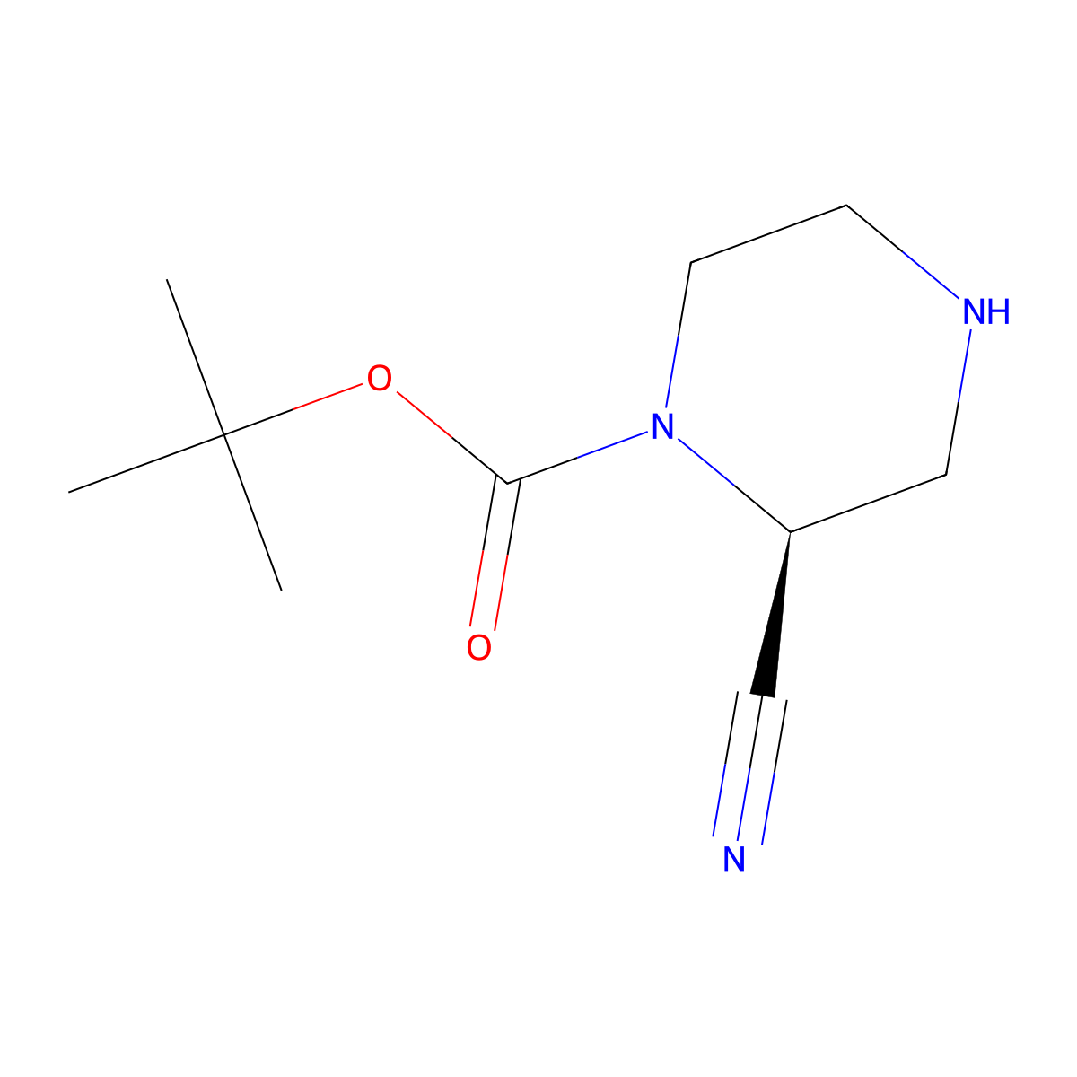 (S)-tert-Butyl 2-cyanopiperazine-1-carboxylate molecular structure, CAS 1359658-29-9