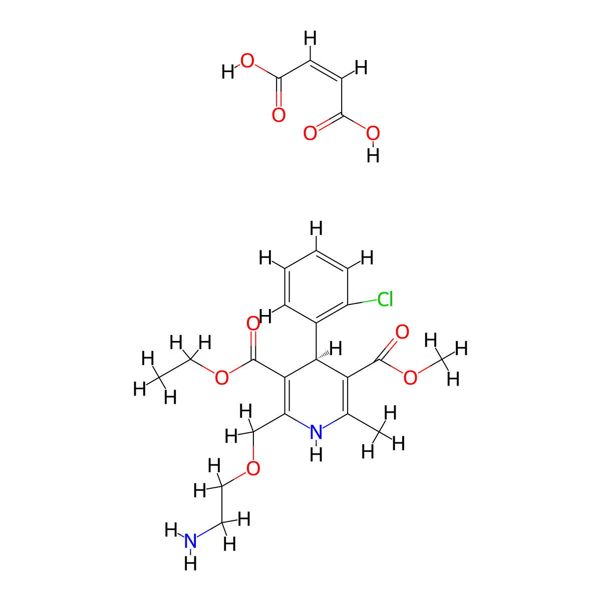 Levamlodipine Maleate molecular structure, CAS 135969-53-8