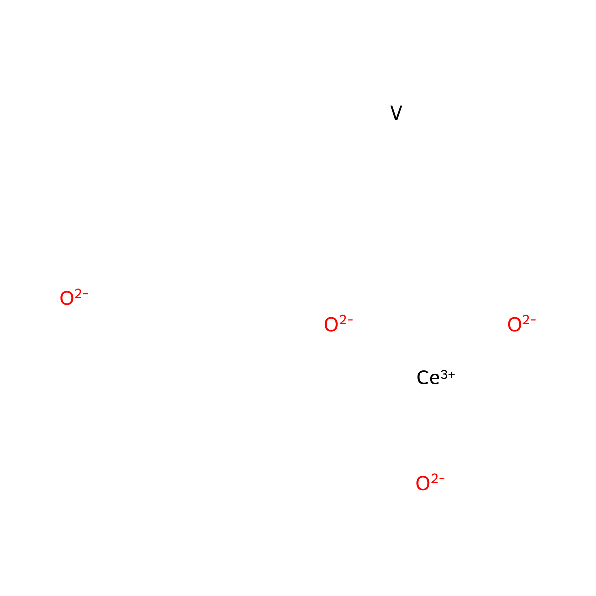 Cerium vanadium oxide (CeVO4) molecular structure, CAS 13597-19-8