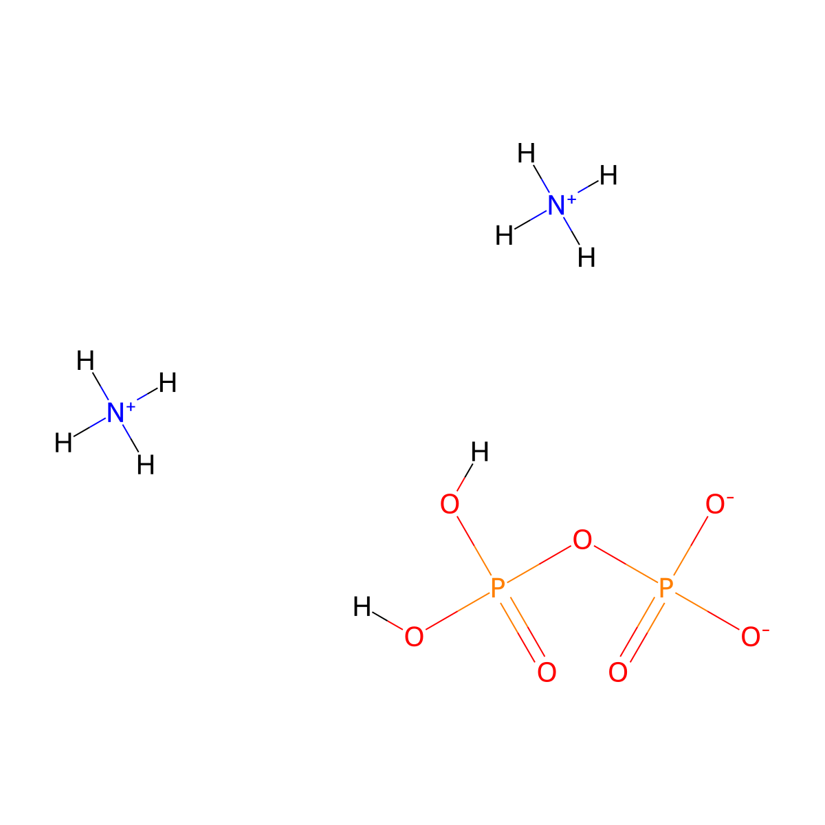 Diphosphoric acid, ammonium salt (1:2) molecular structure, CAS 13597-86-9