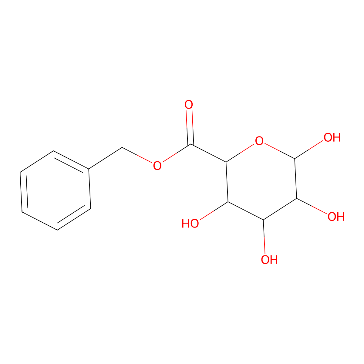 Benzyl (3S,5S)-3,4,5,6-tetrahydroxyoxane-2-carboxylate molecular structure, CAS 135970-30-8