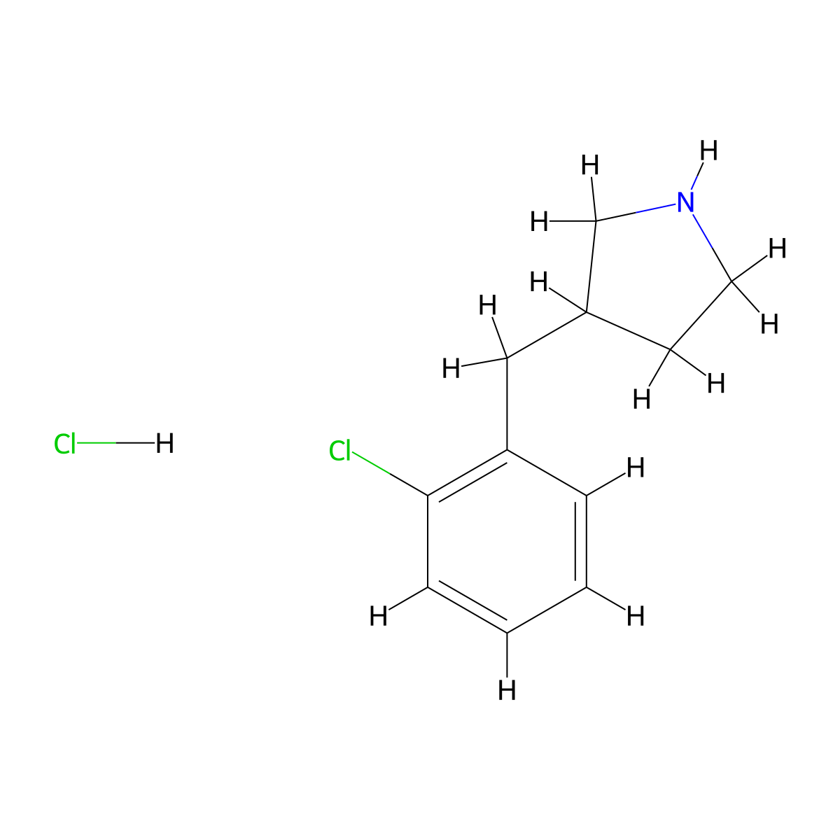 3-(2-Chlorobenzyl)pyrrolidine hydrochloride molecular structure, CAS 1359702-21-8