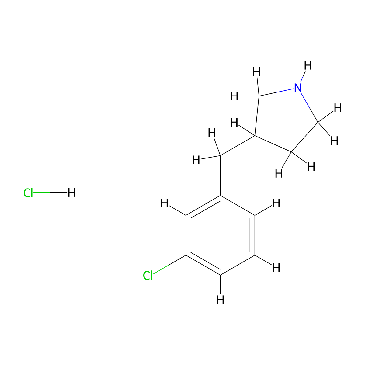 3-[(3-Chlorophenyl)methyl]pyrrolidine hydrochloride molecular structure, CAS 1359702-94-5