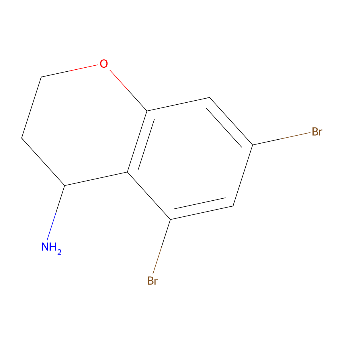 5,7-Dibromochroman-4-amine molecular structure, CAS 1359703-22-2
