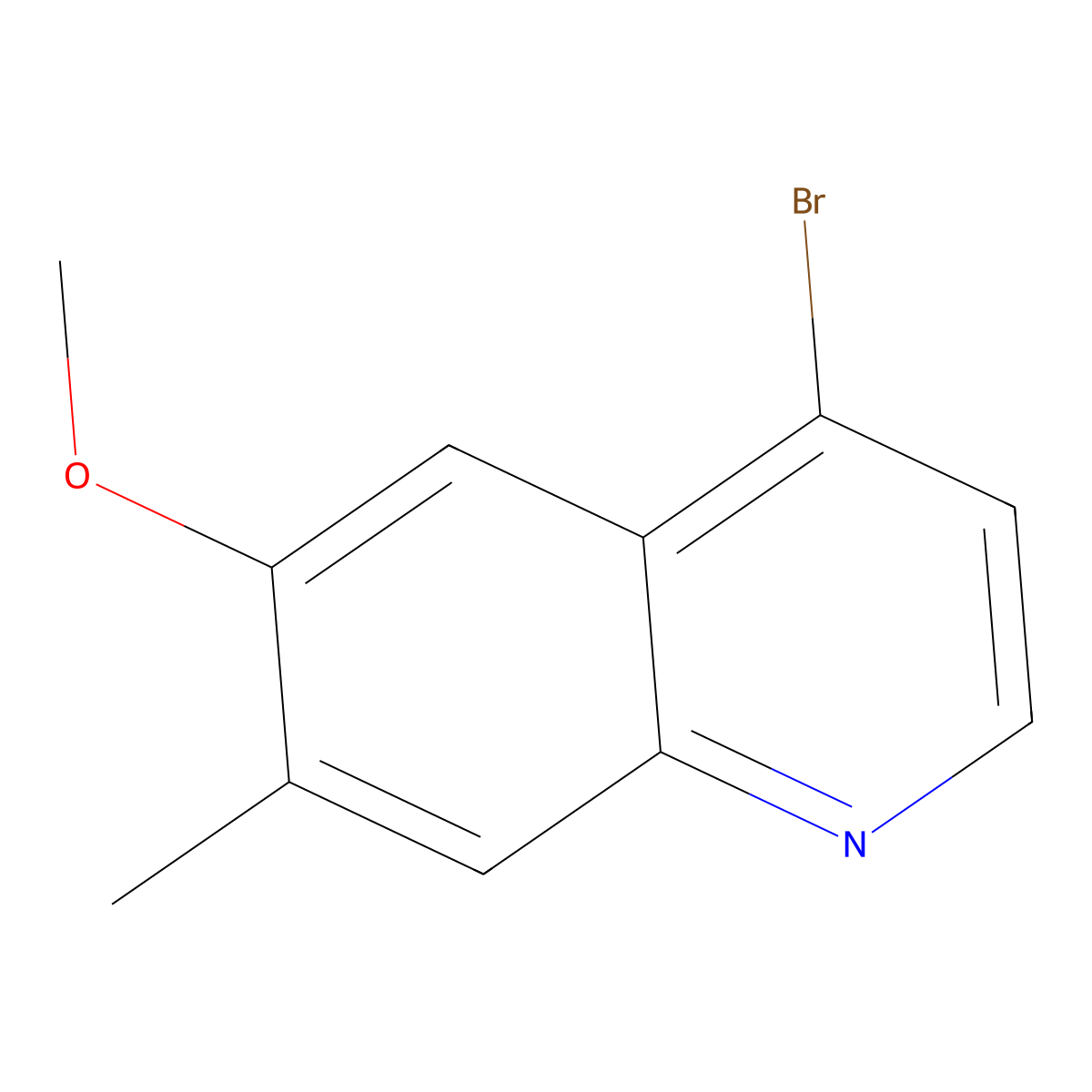 4-Bromo-6-methoxy-7-methylquinoline molecular structure, CAS 1359703-75-5