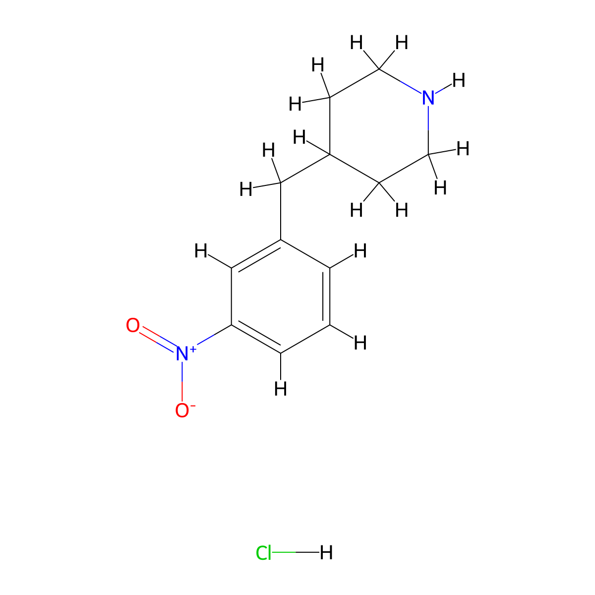 4-(3-Nitrobenzyl)piperidine hydrochloride molecular structure, CAS 1359703-97-1