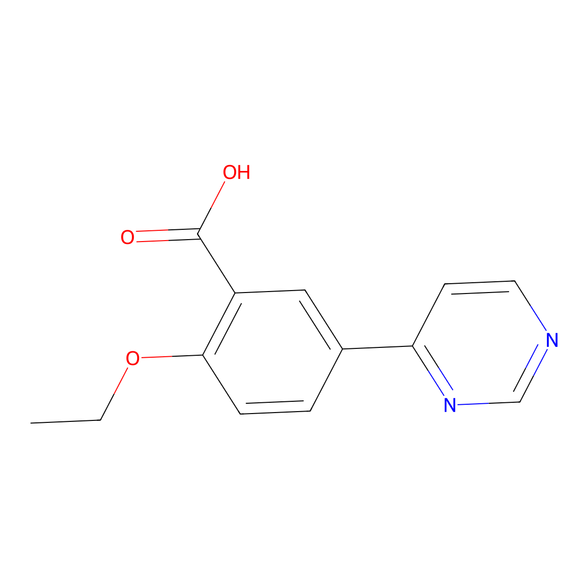 2-Ethoxy-5-(pyrimidin-4-YL)benzoic acid molecular structure, CAS 1359704-34-9