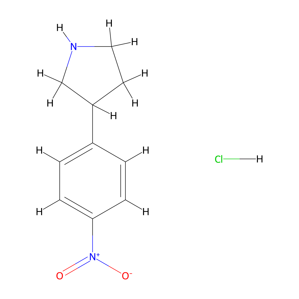 3-(4-Nitrophenyl)Pyrrolidine Hydrochloride molecular structure, CAS 1359704-65-6