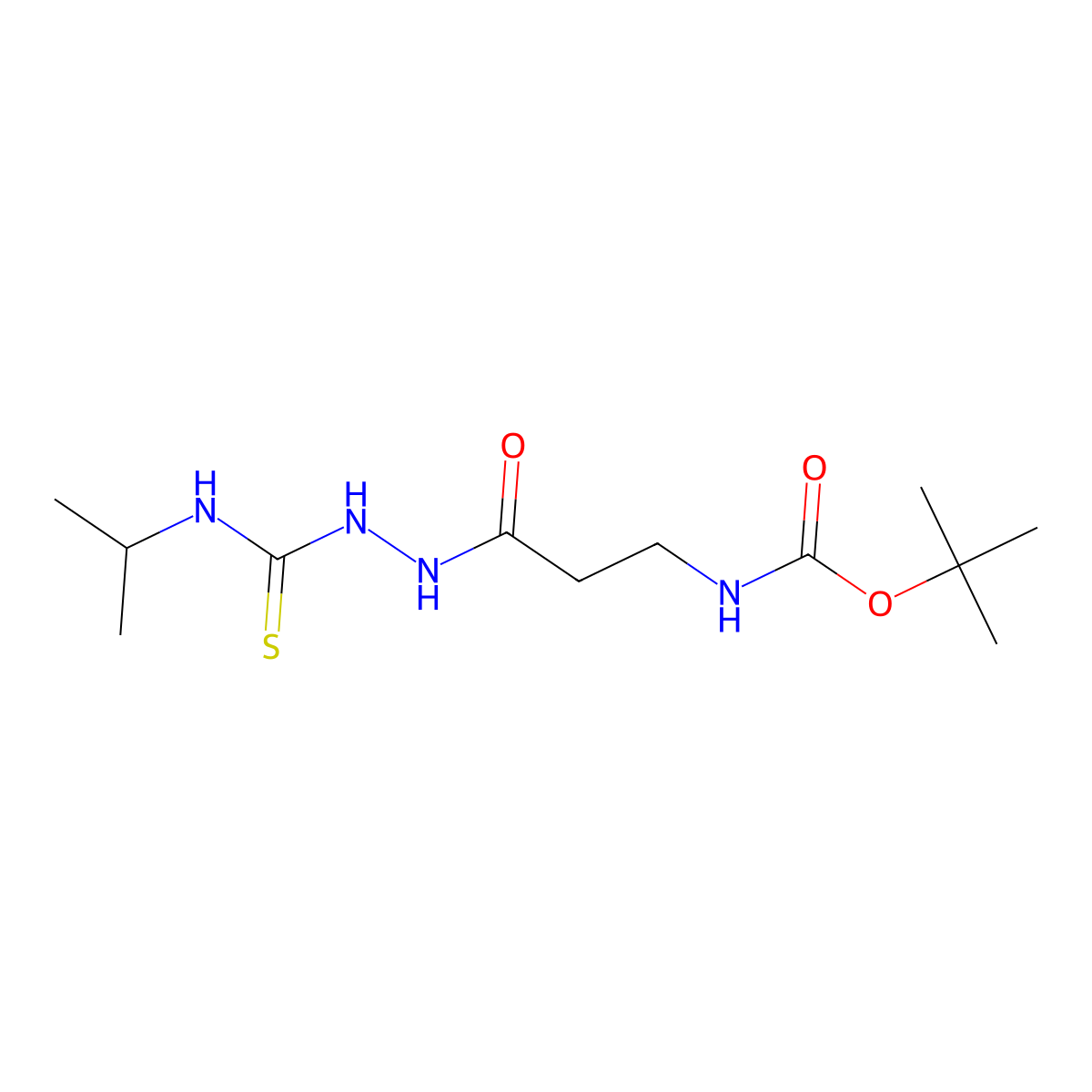 tert-Butyl (3-(2-(isopropylcarbamothioyl)hydrazinyl)-3-oxopropyl)carbamate molecular structure, CAS 1359706-25-4