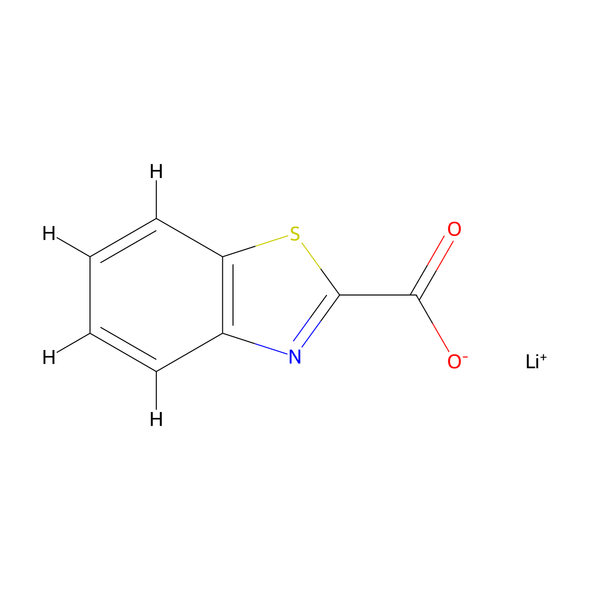 Lithium;1,3-benzothiazole-2-carboxylate molecular structure, CAS 1359706-28-7