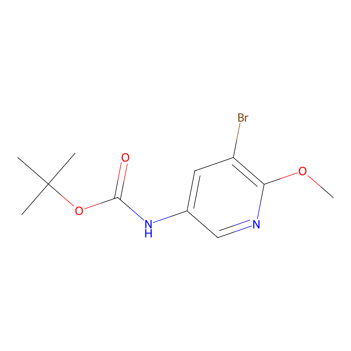 Tert-butyl N-(5-bromo-6-methoxypyridin-3-YL)carbamate molecular structure, CAS 1359706-32-3