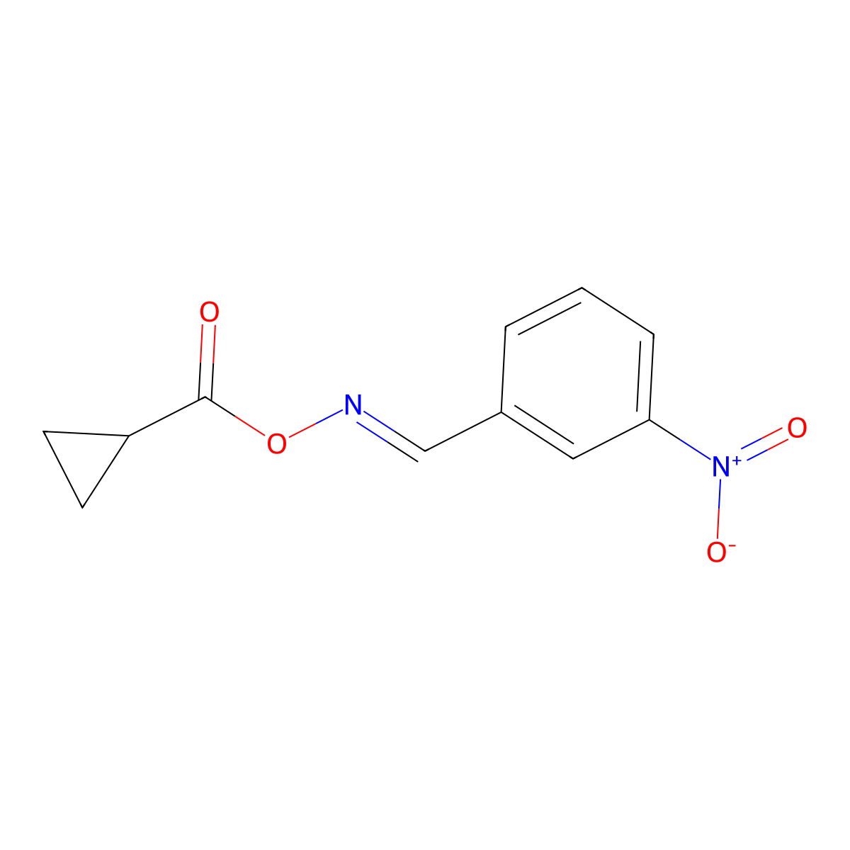 1-({[(Cyclopropylcarbonyl)oxy]imino}methyl)-3-nitrobenzene molecular structure, CAS 1359730-93-0