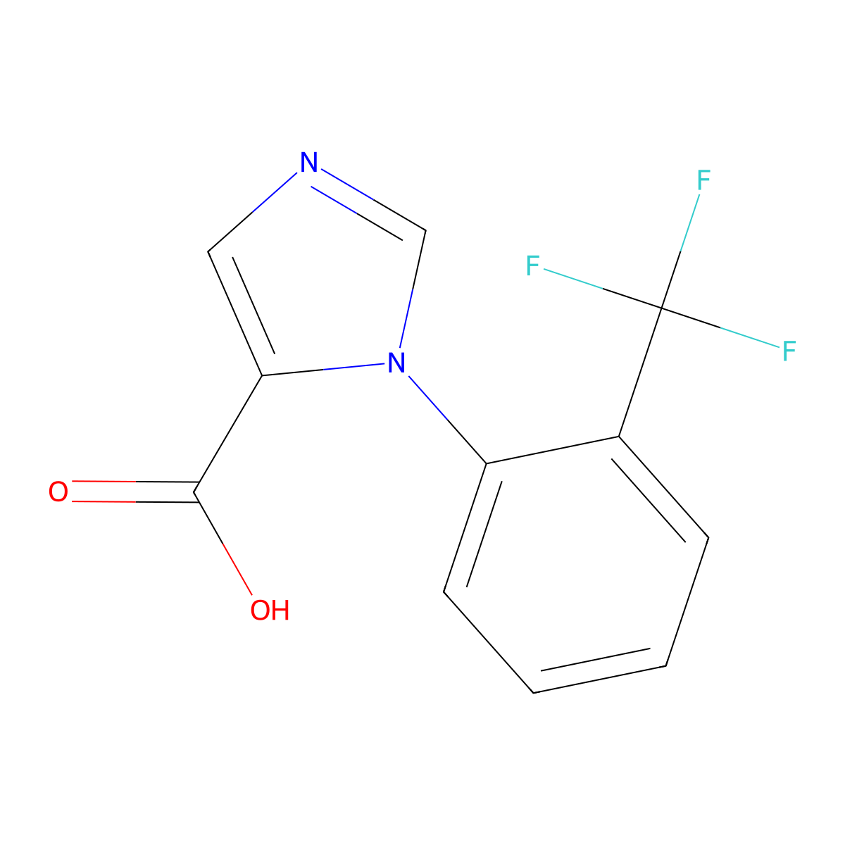 1-[2-(Trifluoromethyl)phenyl]-1H-imidazole-5-carboxylic acid molecular structure, CAS 1359735-10-6