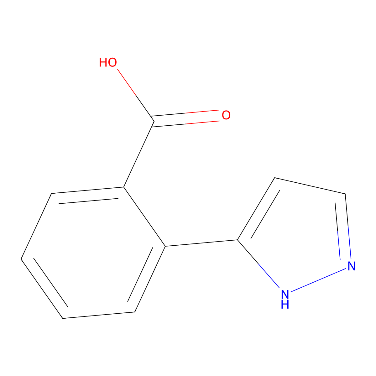 2-(1H-pyrazol-3-yl)benzoic acid molecular structure, CAS 1359735-11-7
