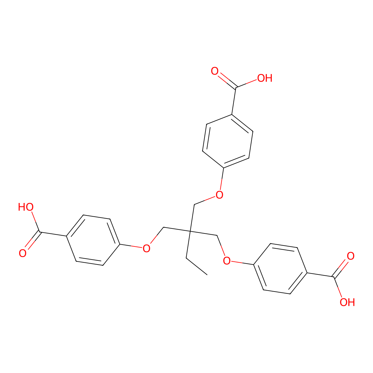 4,4'-[[2-[(4-Carboxyphenoxy)methyl]-2-ethyl-1,3-propanediyl]bis(oxy)]bis-Benzoic acid molecular structure, CAS 1359740-23-0