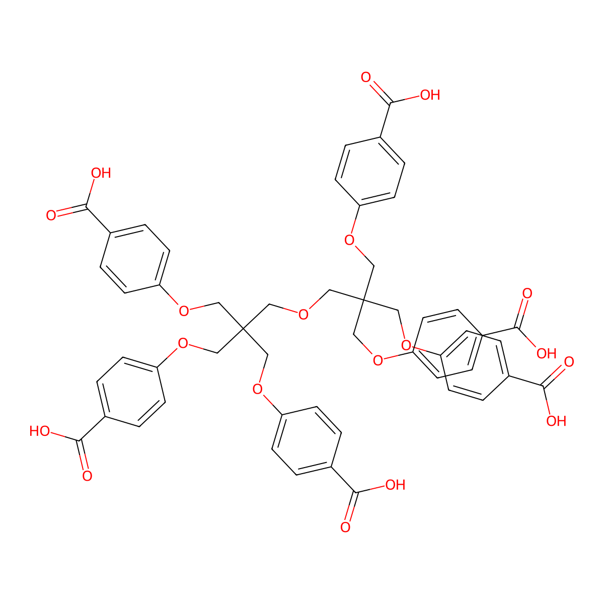 4,4'-[[2-[[3-(4-Carboxyphenoxy)-2,2-bis[(4-carboxyphenoxy)methyl]propoxy]methyl]-2-[(4-carboxyphenoxy)methyl]-1,3-propanediyl]bis(oxy)]bis[benzoic acid] molecular structure, CAS 1359740-26-3