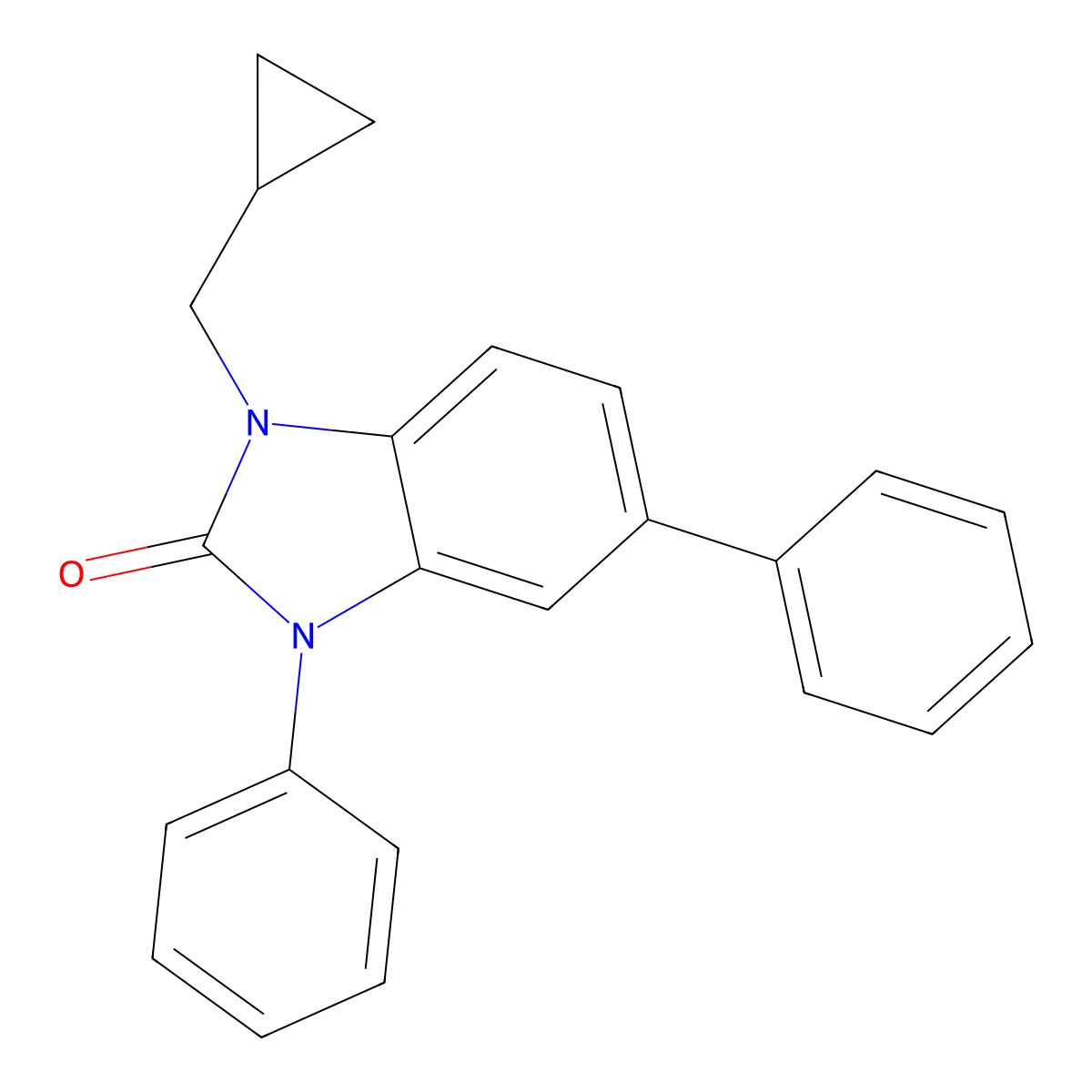 1-(Cyclopropylmethyl)-3,5-diphenyl-1H-benzo[d]imidazol-2(3H)-one molecular structure, CAS 1359758-29-4
