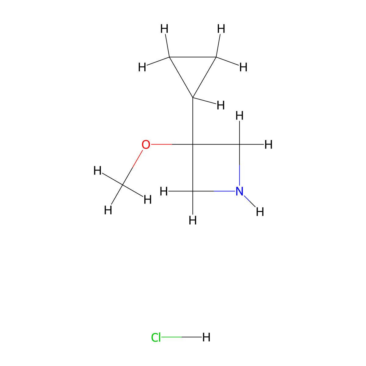 3-Cyclopropyl-3-methoxyazetidine hydrochloride molecular structure, CAS 1359769-53-1