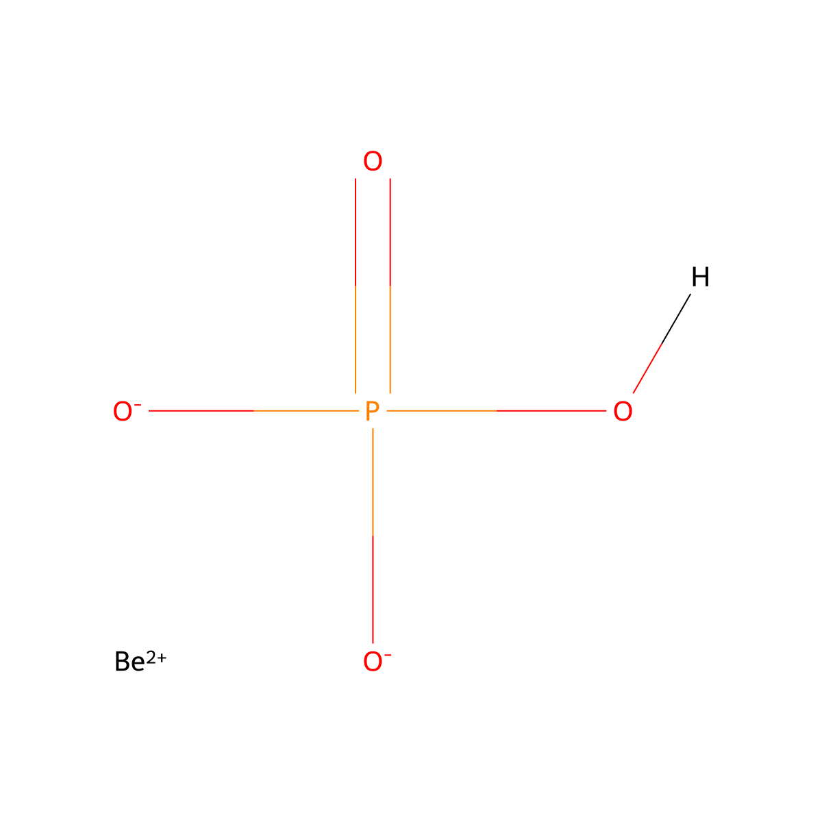 Phosphoric acid, beryllium salt (1:1) molecular structure, CAS 13598-15-7