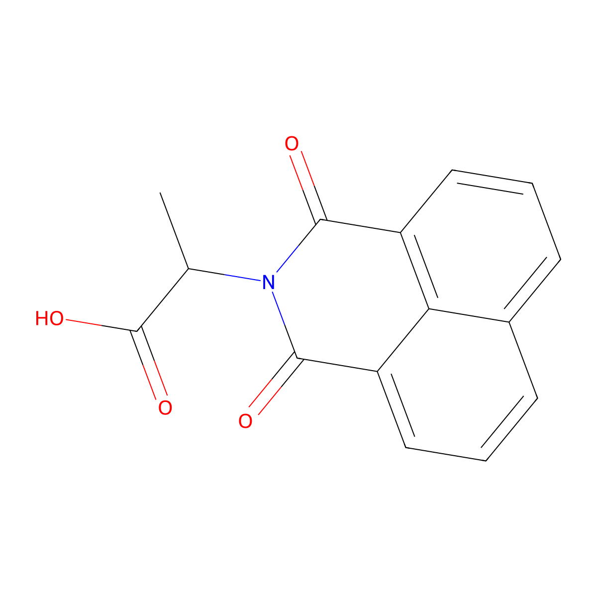 2-(1,3-Dioxo-1H-benzo(DE)isoquinolin-2(3H)-YL)propanoic acid molecular structure, CAS 135980-46-0