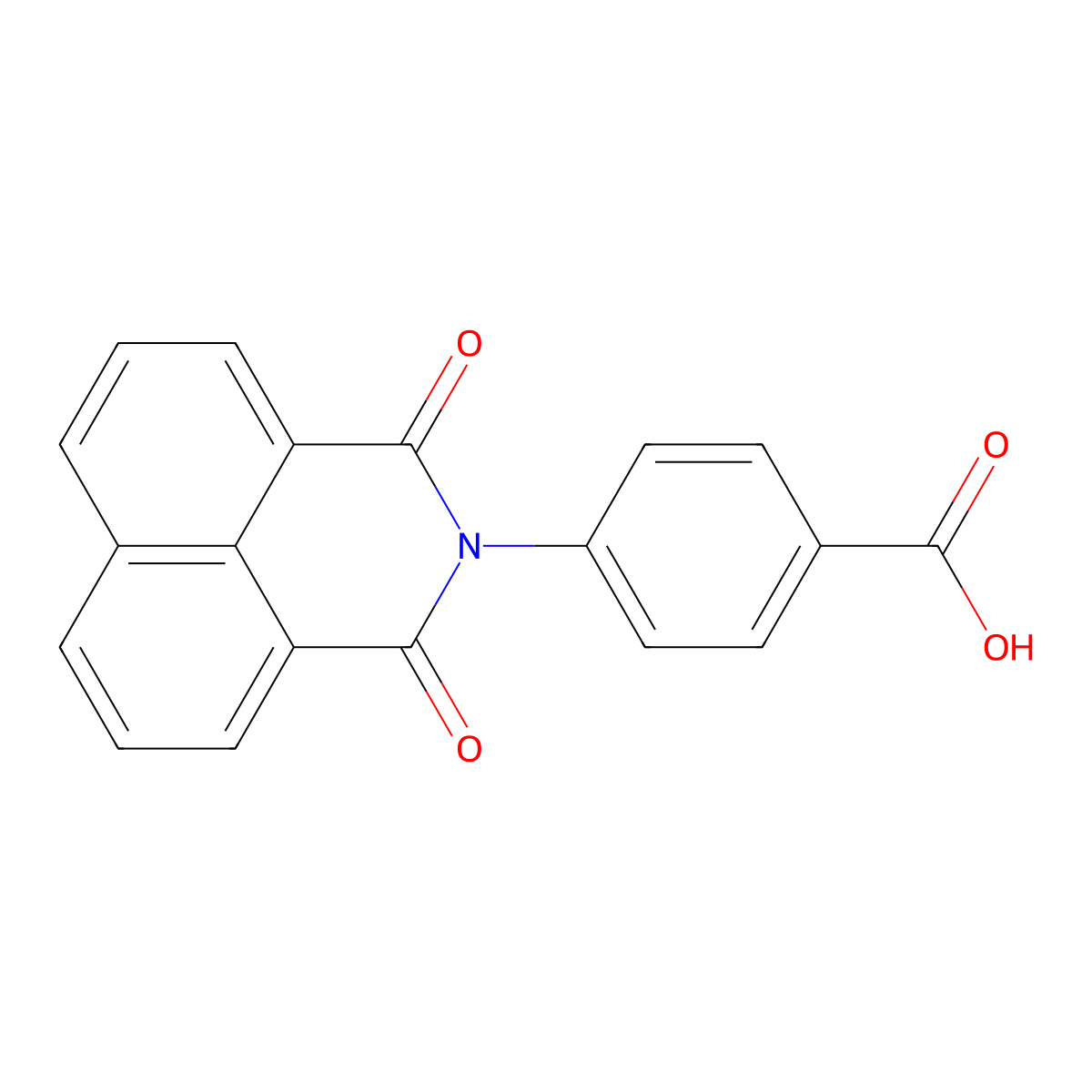 4-(1,3-Dioxo-1H,3H-benzo[de]isoquinolin-2-yl)-benzoic acid molecular structure, CAS 135980-47-1
