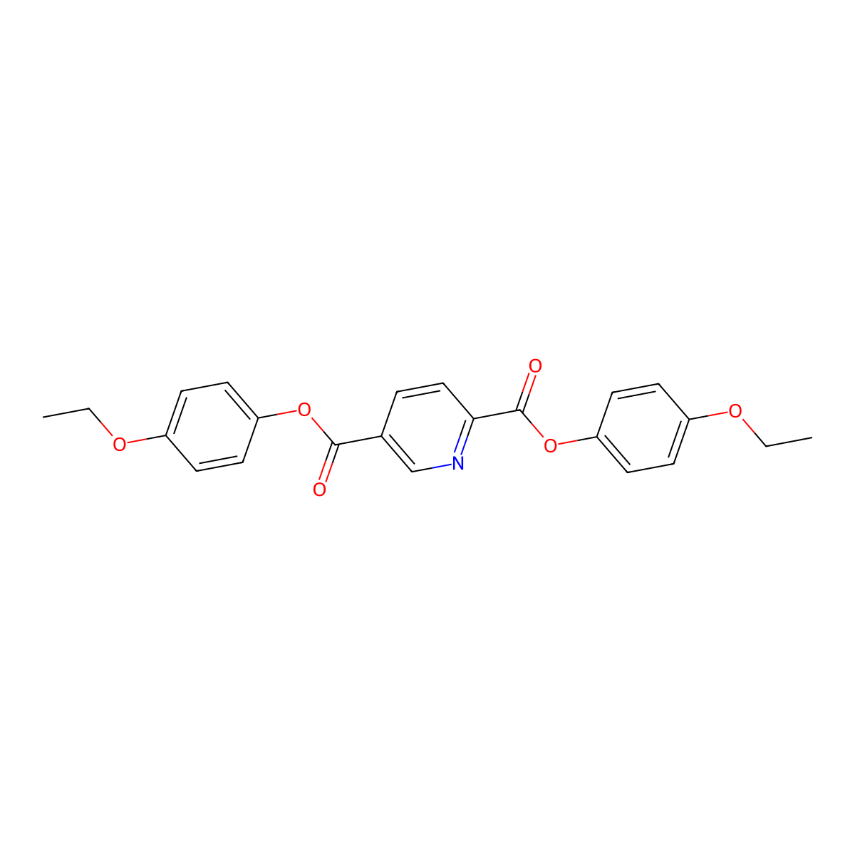 Bis(4-ethoxyphenyl) pyridine-2,5-dicarboxylate molecular structure, CAS 135981-33-8