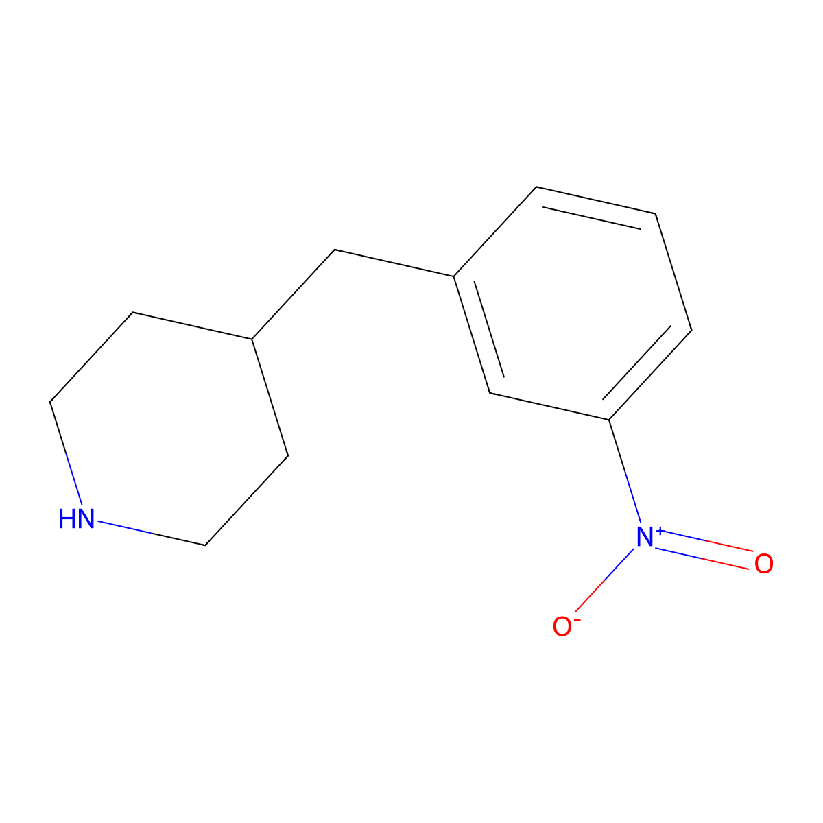 4-[(3-Nitrophenyl)methyl]piperidine molecular structure, CAS 1359818-79-3