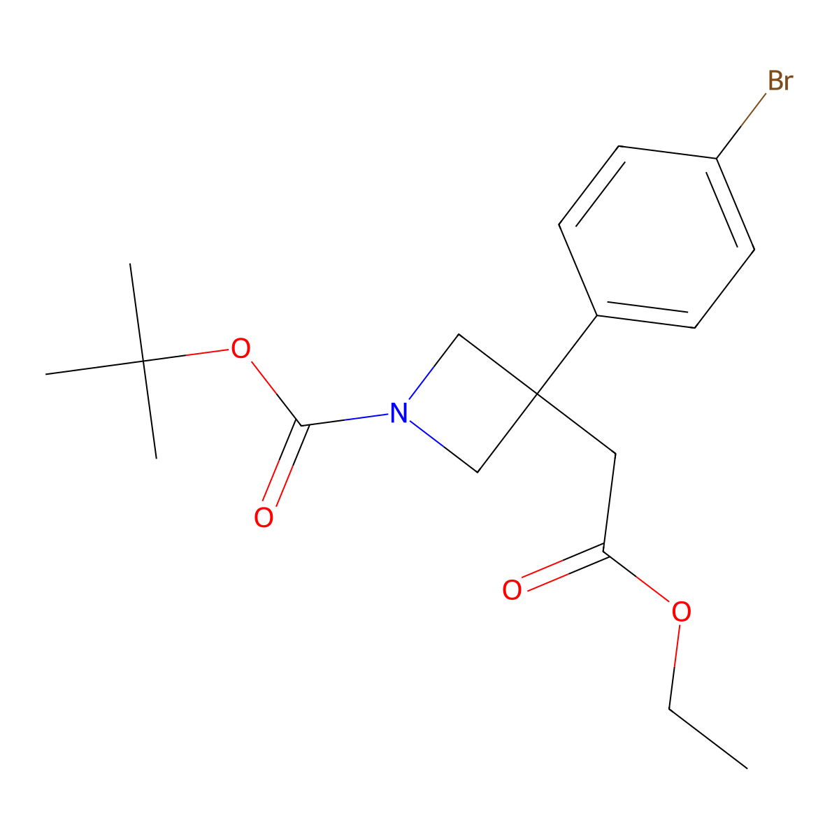 tert-Butyl 3-(4-bromophenyl)-3-(2-ethoxy-2-oxoethyl)azetidine-1-carboxylate molecular structure, CAS 1359821-94-5