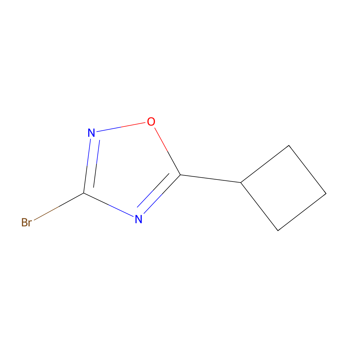 3-Bromo-5-cyclobutyl-1,2,4-oxadiazole molecular structure, CAS 1359822-65-3