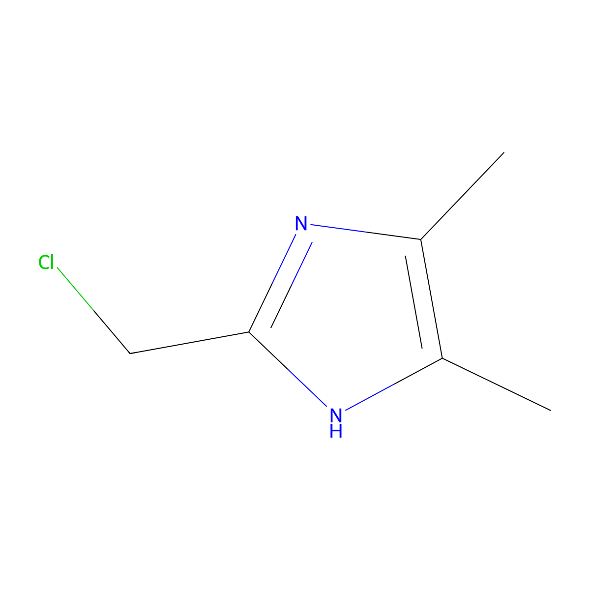 2-(chloromethyl)-4,5-dimethyl-1H-imidazole molecular structure, CAS 1359822-69-7