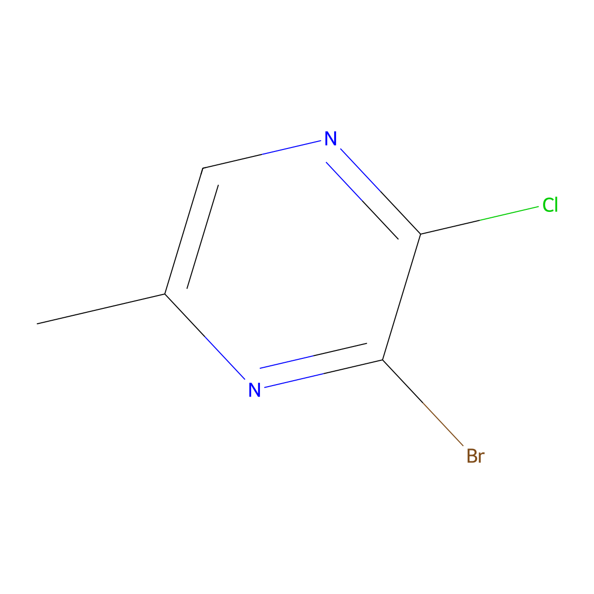 3-Bromo-2-chloro-5-methylpyrazine molecular structure, CAS 1359828-82-2