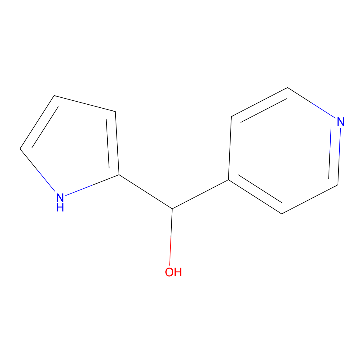 Pyridin-4-yl(1H-pyrrol-2-yl)methanol molecular structure, CAS 1359828-89-9