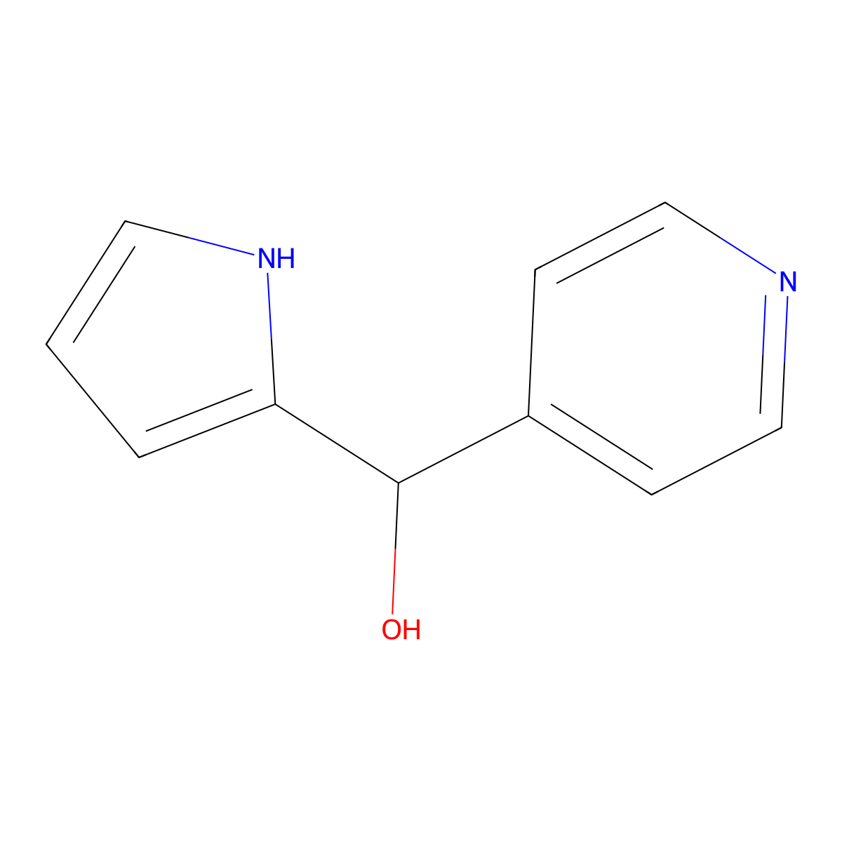 Pyridin-4-yl(1H-pyrrol-2-yl)methanol molecular structure, CAS 1359828-89-9