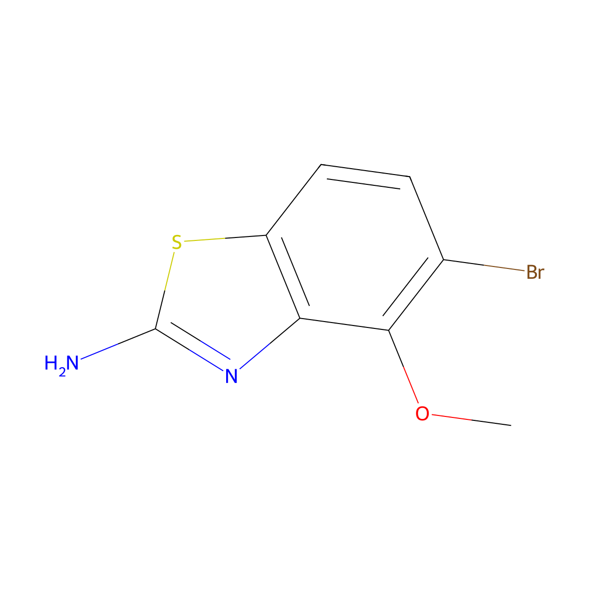 5-Bromo-4-methoxy-1,3-benzothiazol-2-amine molecular structure, CAS 1359829-20-1