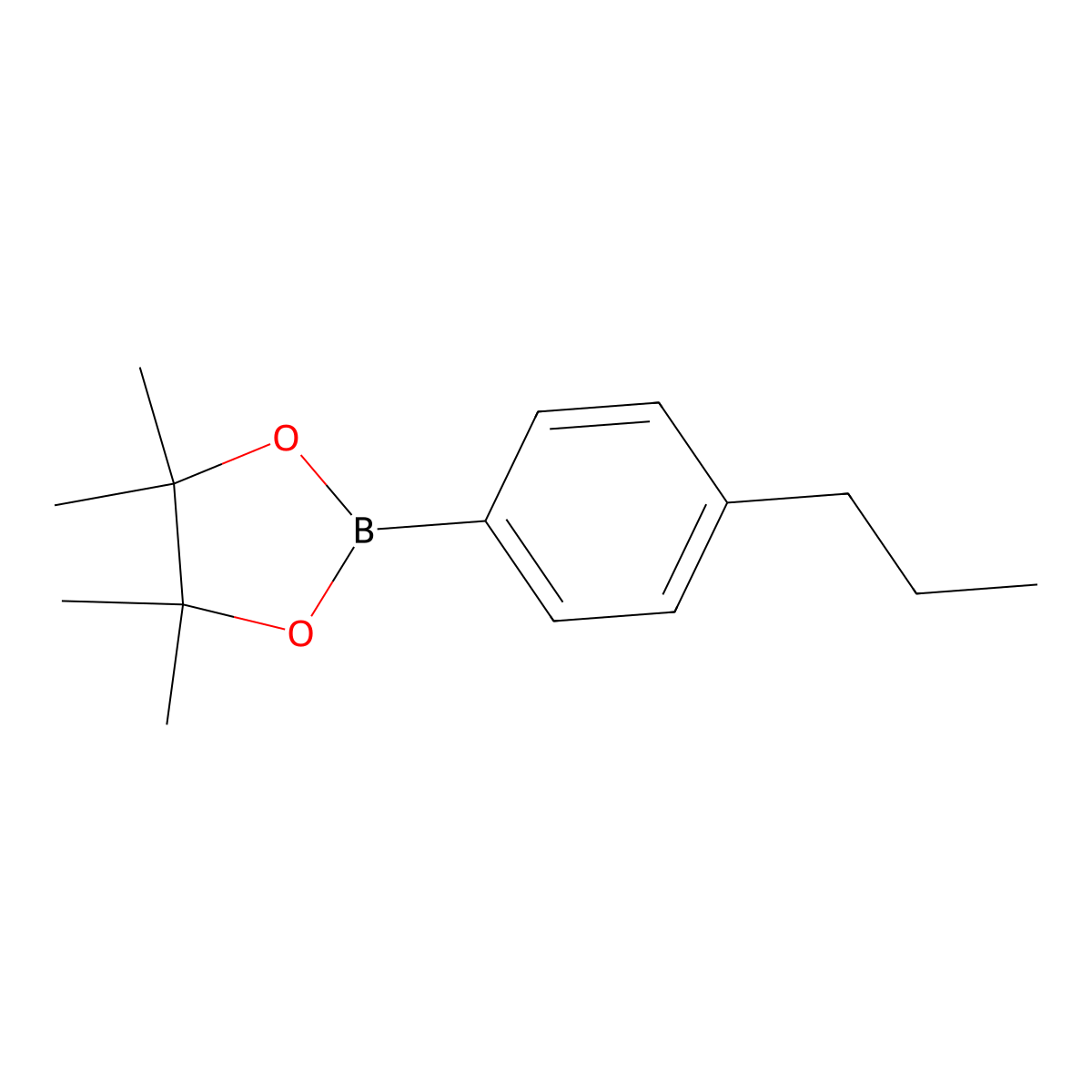 4,4,5,5-Tetramethyl-2-(4-propylphenyl)-1,3,2-dioxaborolane molecular structure, CAS 1359844-00-0
