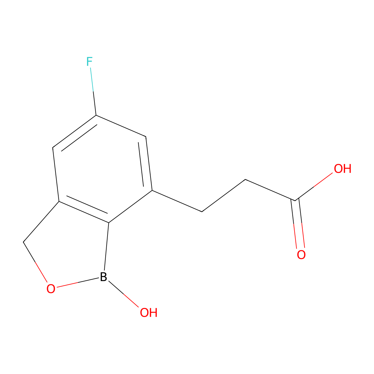 3-(5-Fluoro-1-hydroxy-1,3-dihydro-2,1-benzoxaborol-7-yl)propanoic acid molecular structure, CAS 1359856-50-0