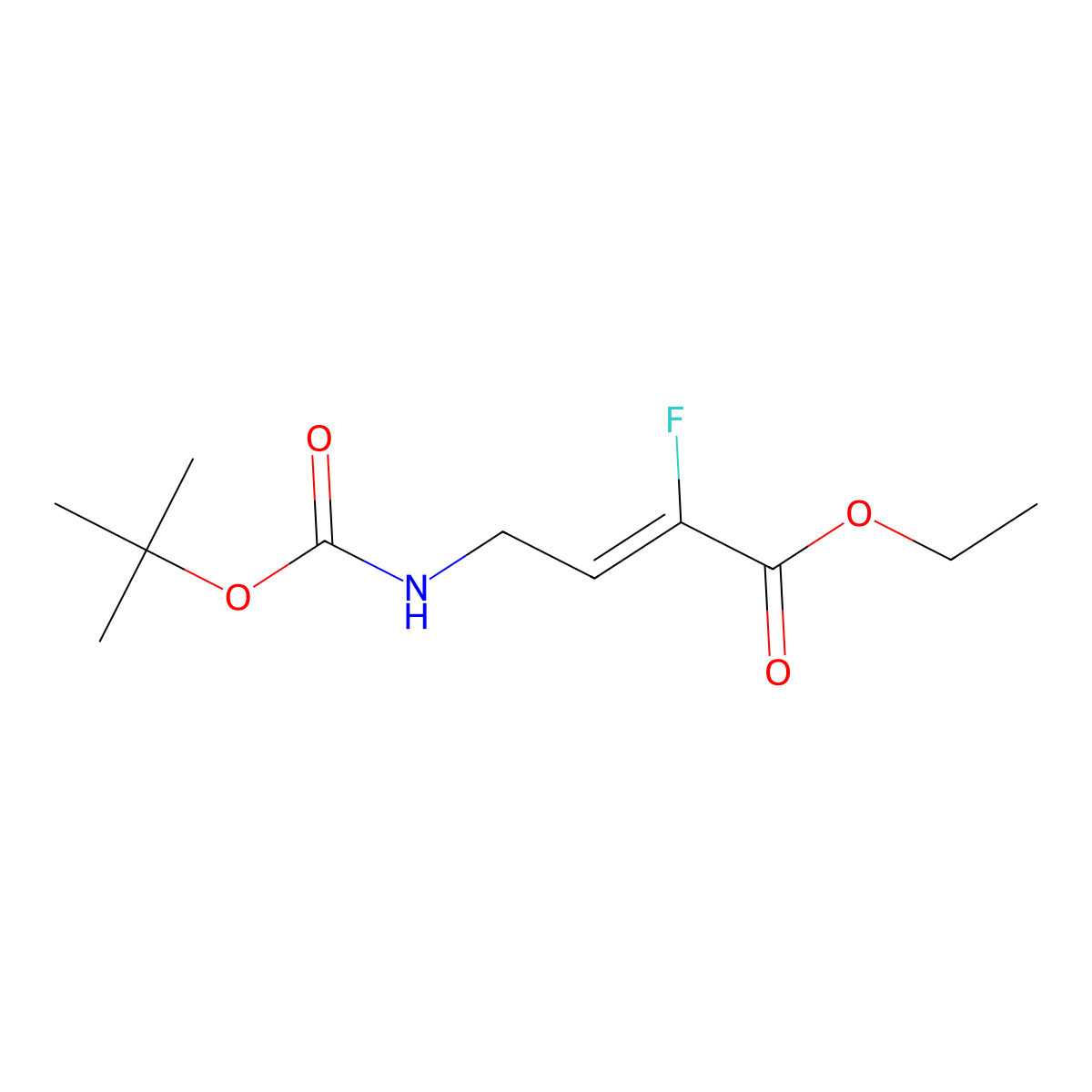 ethyl (2Z)-4-{[(tert-butoxy)carbonyl]amino}-2-fluorobut-2-enoate molecular structure, CAS 135986-95-7