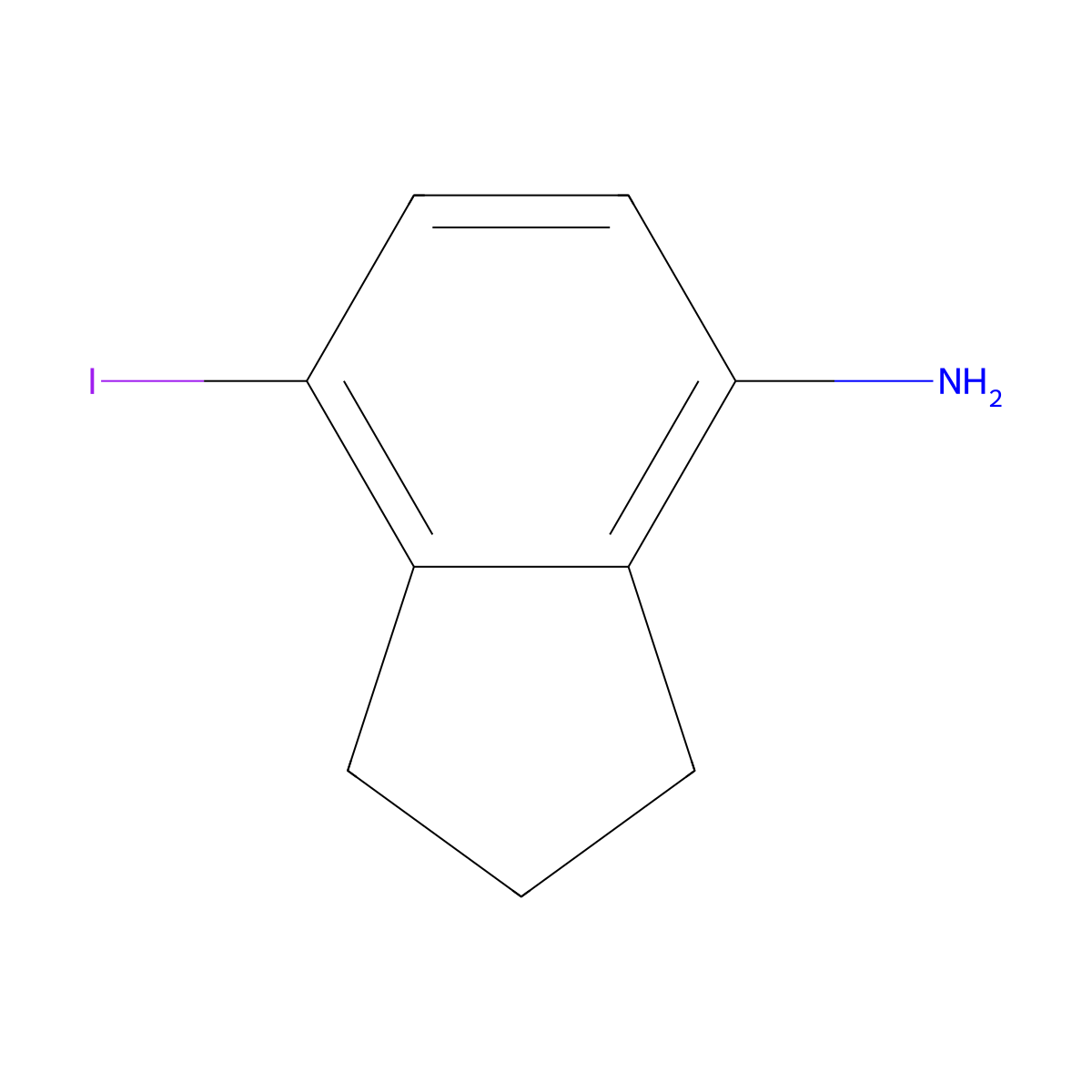 7-iodo-2,3-dihydro-1H-inden-4-amine molecular structure, CAS 1359869-36-5