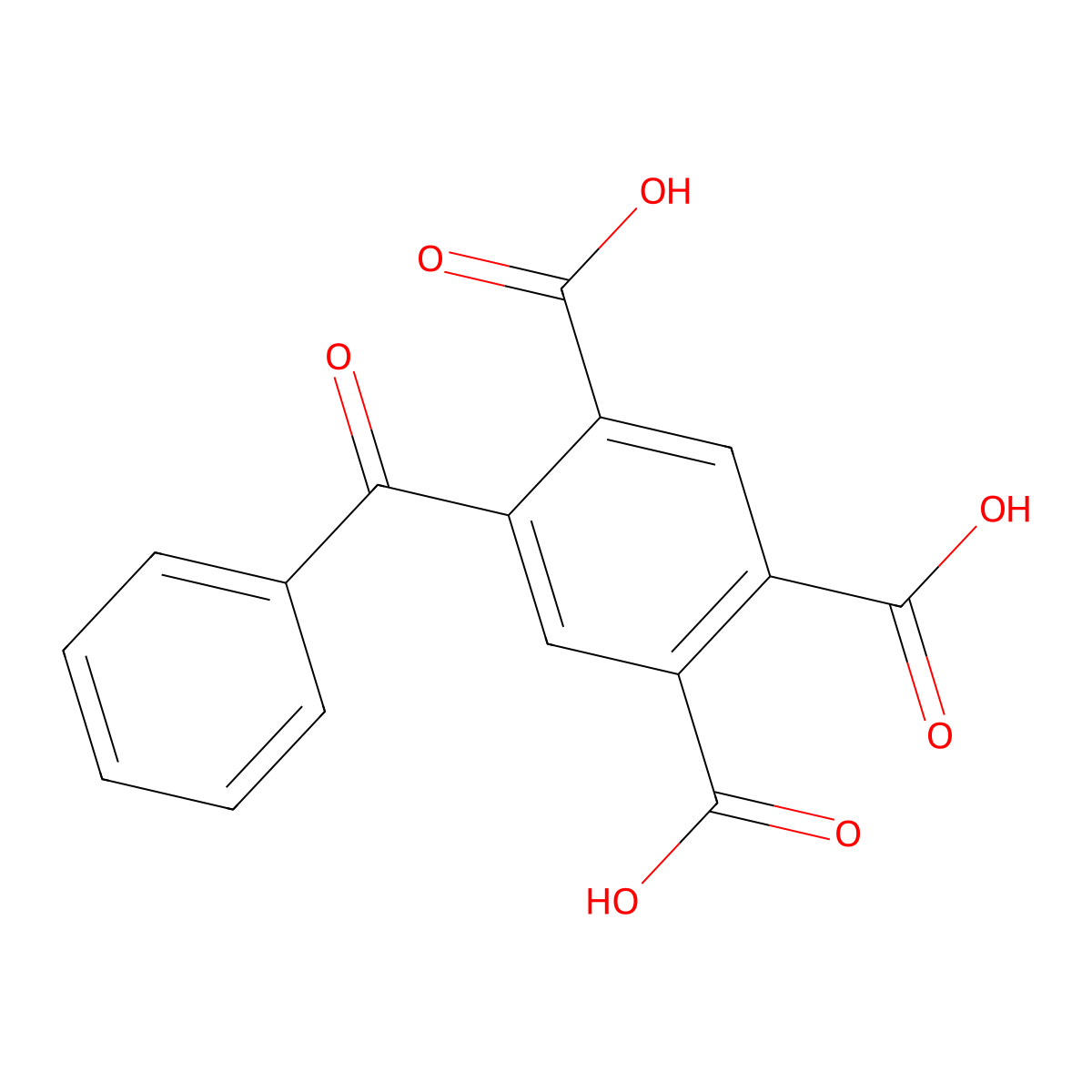 Benzophenone-2,4,5-tricarboxylic Acid molecular structure, CAS 135989-69-4