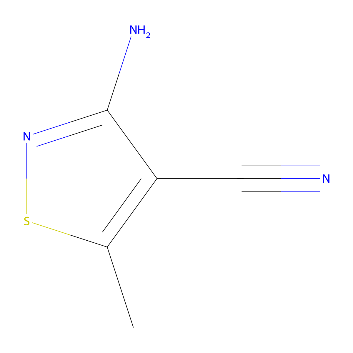 3-Amino-5-methyl-1,2-thiazole-4-carbonitrile molecular structure, CAS 13599-06-9