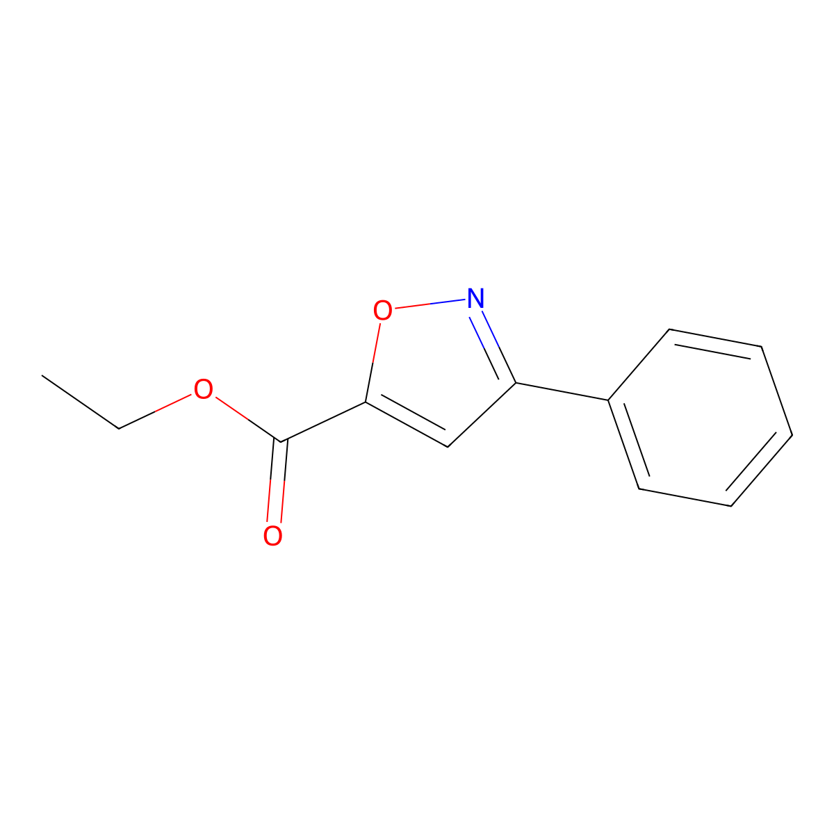 Ethyl 3-phenylisoxazole-5-carboxylate molecular structure, CAS 13599-24-1