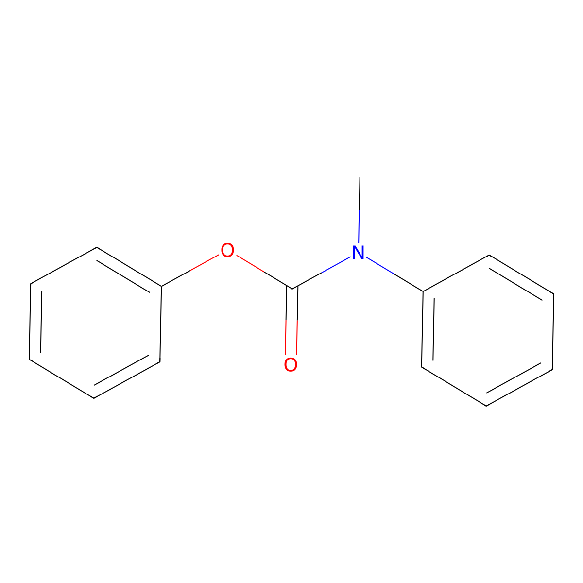 Phenyl N-methyl-N-phenylcarbamate molecular structure, CAS 13599-69-4