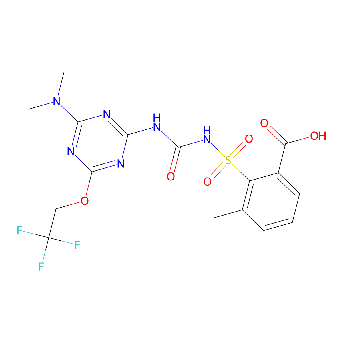 Triflusulfuron molecular structure, CAS 135990-29-3