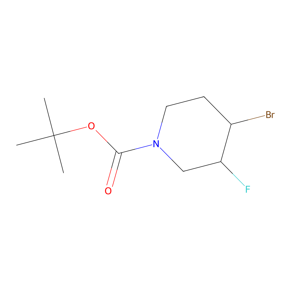 tert-Butyl 4-bromo-3-fluoropiperidine-1-carboxylate molecular structure, CAS 1359944-91-4