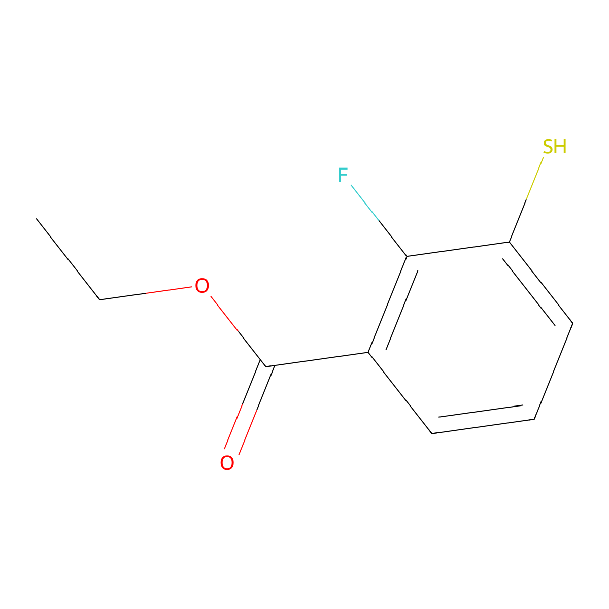 Ethyl 2-fluoro-3-mercaptobenzoate molecular structure, CAS 1359983-13-3