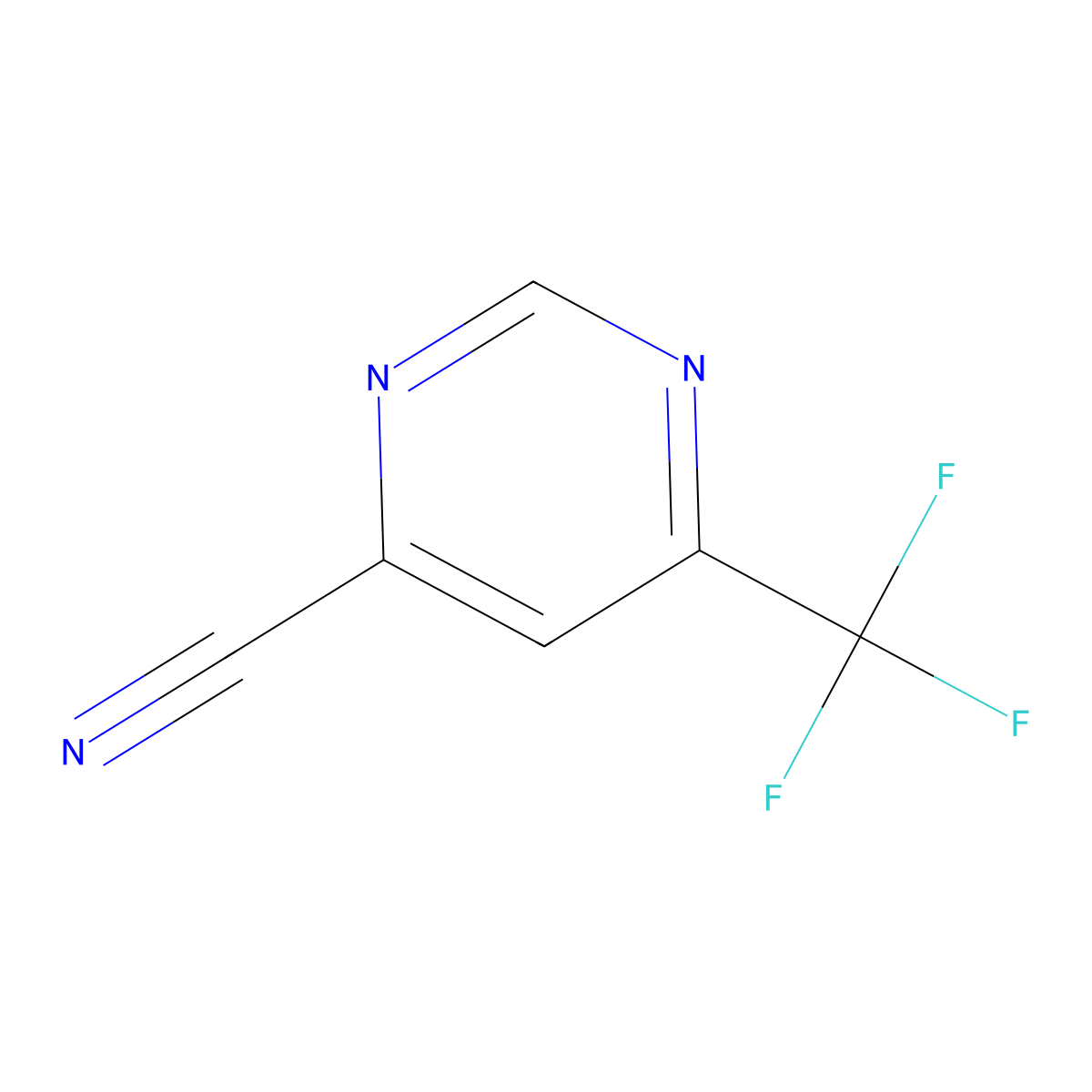 6-(Trifluoromethyl)pyrimidine-4-carbonitrile molecular structure, CAS 1359996-77-2