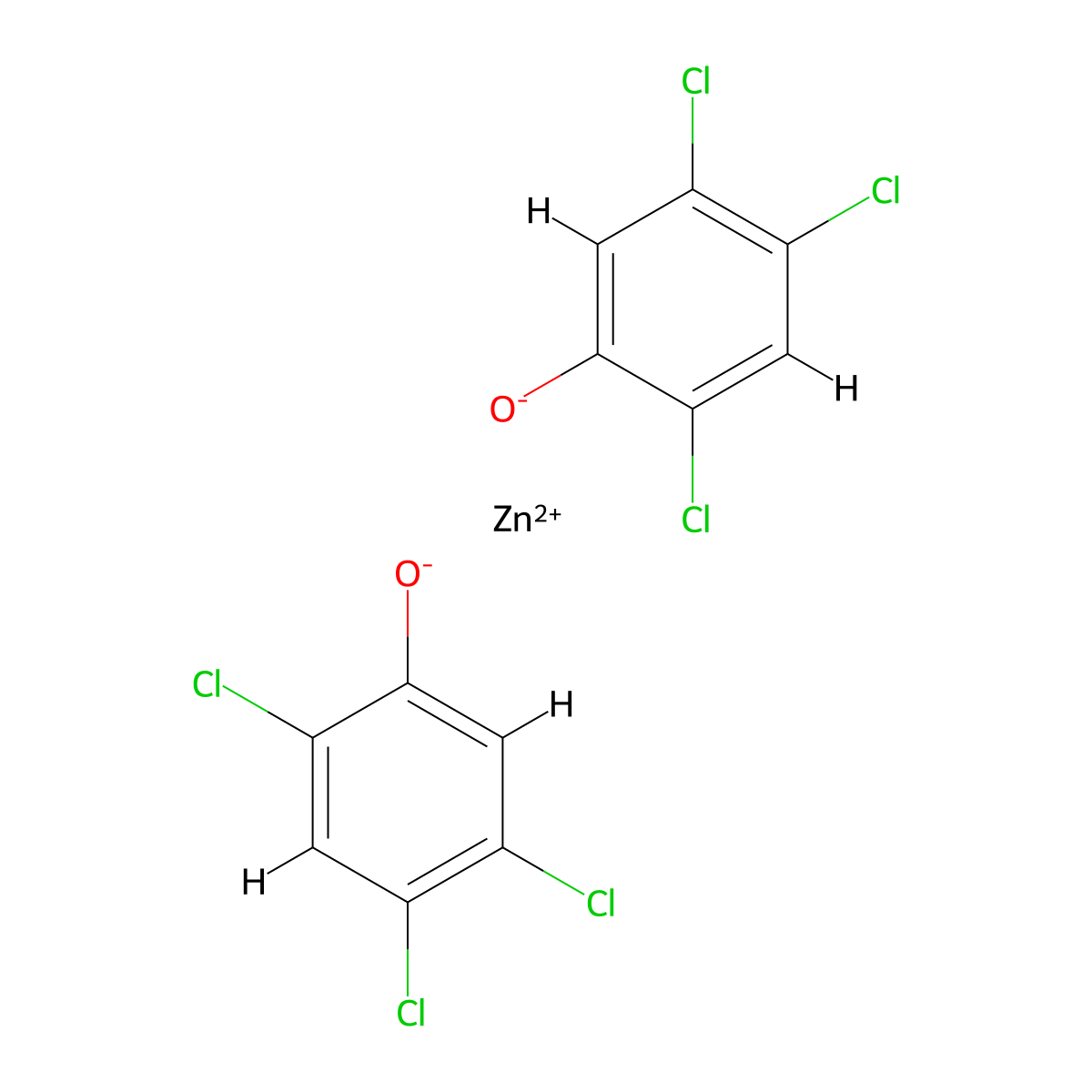 Zinc 2,4,5-trichlorophenate molecular structure, CAS 136-24-3