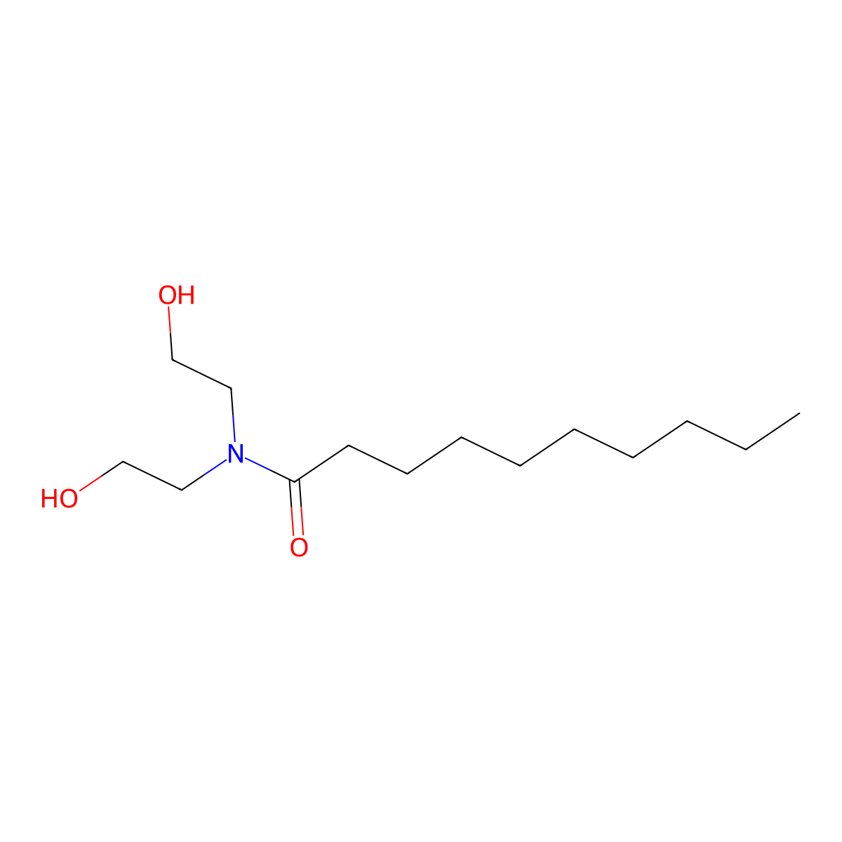 N,N-Bis(2-hydroxyethyl)decanamide molecular structure, CAS 136-26-5