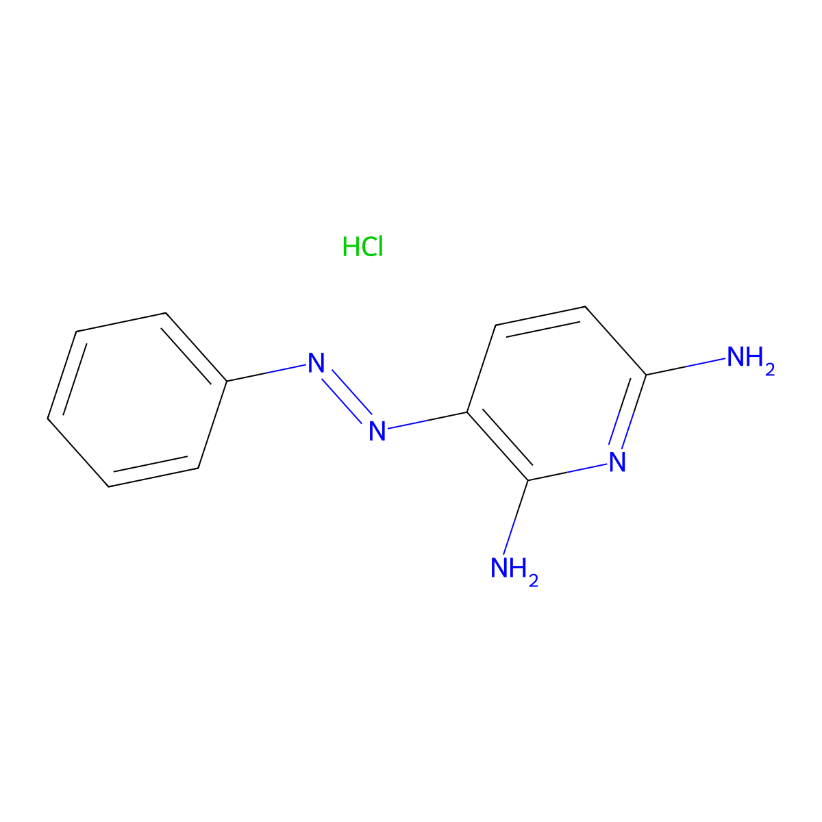 Phenazopyridine hydrochloride molecular structure, CAS 136-40-3